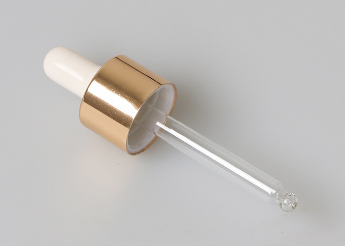Plastic Bottle 20mm Small Glass Dropper Aluminum Gold Color
