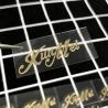 Buy cheap Electroplated Metal Letter Perfume Bottle Label Gold Nickel Embossed Candle from wholesalers