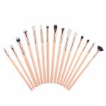 Jessup Wood Handle Essential Eye Makeup Brushes Glossy Aluminum Ferrule