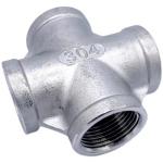 Four Way Equal Male And Female Threaded Cross NPT BSP in Stainless Steel 201 304