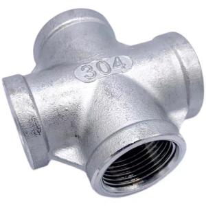 Quality Stainless Steel 3/4&quot; Female 4 Way Cross Cast Pipe Fitting Coupling for Connection wholesale