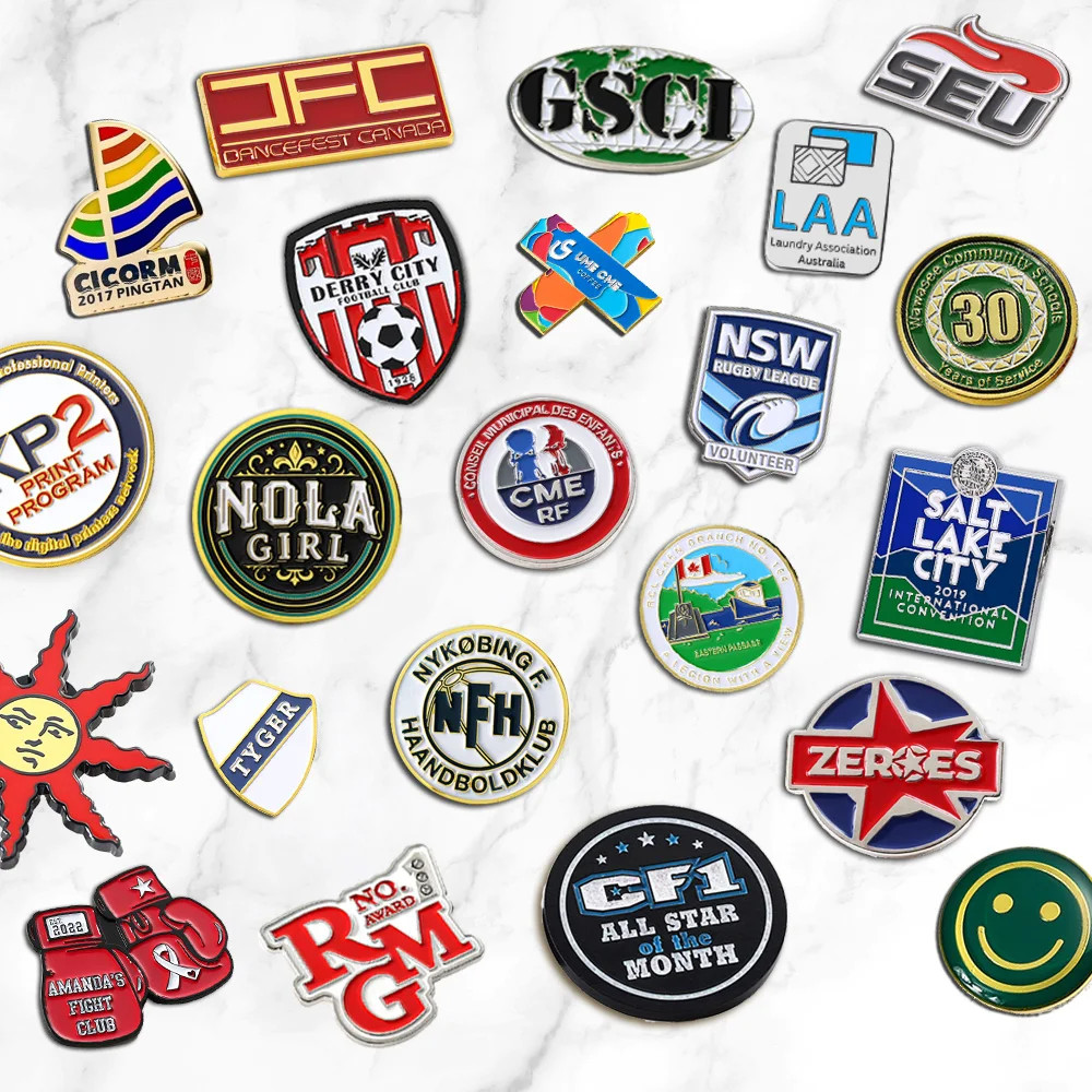 Custom Metal Epoxy Enamel Pin Lapel Pin Companies Logos Souvenir Name Tag Badge Pins For Suit Men