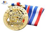 Soft Enamel Zinc Alloy Taekwondo Medal 76.2*3MM