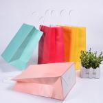 Elegant Stylish Brown Paper Carrier Bags , Colored Paper Bags With Handles