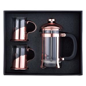 Quality Borosilicate Glass French Press Travel Mug Rose Gold Portable 1000ml Stainless Steel French Press Coffee Makers Coffee wholesale