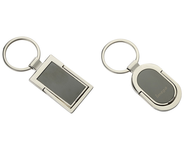 Personalized Ellipse Metal Keychain Holder Zinc Alloy Phone Holder Keyring