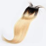 4x4 Brazilian Hair Lace Closure Straight 1b/613 Color 9a Grade 100% Pure Human