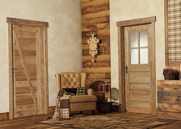 Laminate Coated Wood Composite Door , MDF Interior Wood Doors With Customized