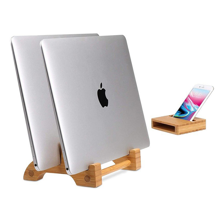Natural Bamboo Adjustable Laptop Stand Office Furniture ODM