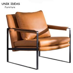 Quality Tub Single Seater Armchair Brown Sofa Wooden Upholstered Leather wholesale