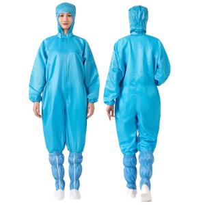 China Conductive Fiber Anti Static Overall ESD Unisex Overcoat Cleanroom Suit on sale