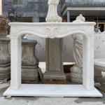 White Marble Fireplace Stone Mantel Freestanding Stone Mantel Freestanding