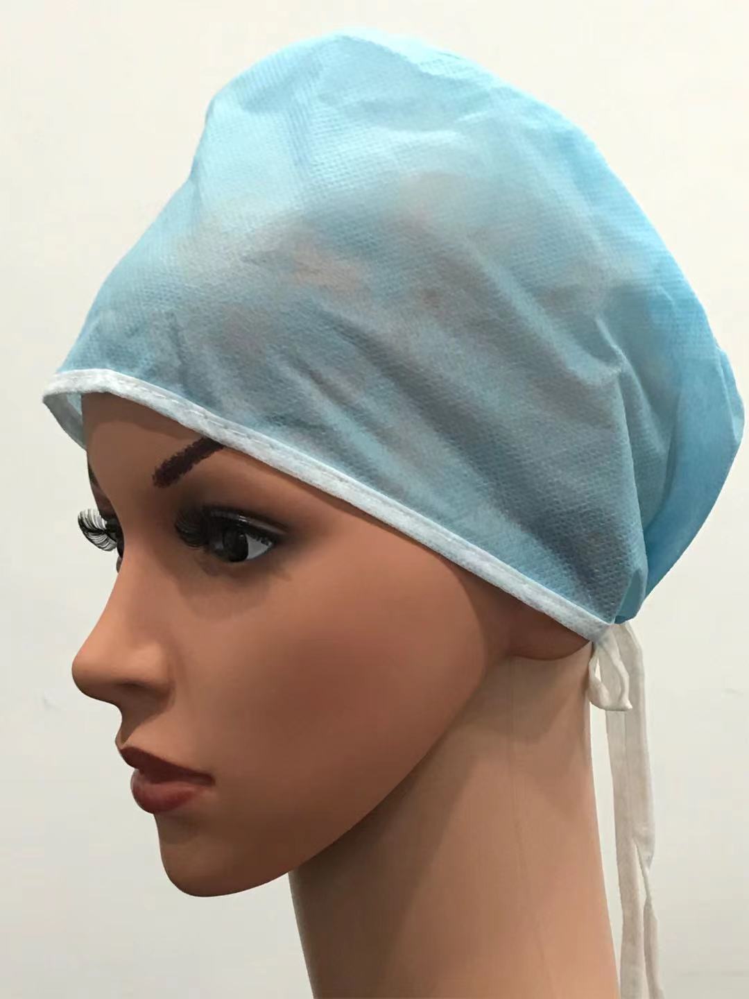 SMS Disposable Non Woven Cap Elastic Non Woven Surgical Cap