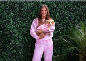 Quality Pink Tie Dye Matching Pet Owner Set Sweatsuit Dog Hoodie wholesale