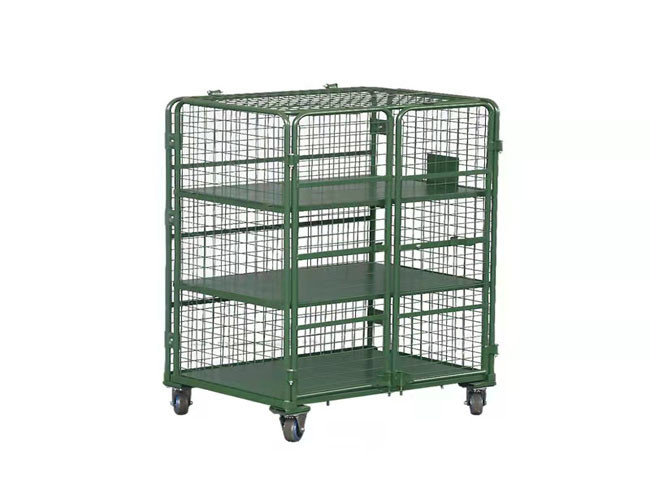 5mm Plastic Spraying Mesh Cage Storage Folding Multifunctional Cart