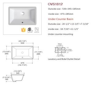 Quality Soft Closing Seat Undermount Bathroom Basin Lavatory Vanity Sink wholesale