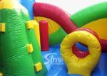 Commercial Use Outdoor Cross Rainbow Inflatable Fun City For Sale Made Of Top