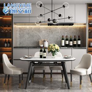 Quality Household Minimalist Marble Dining Table Telescopic Round Anti Collision wholesale