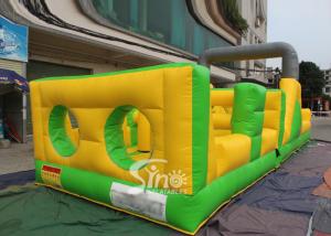 Quality Yellow Outdoor Sports Inflatable Obstacle Course For Kids And Adults wholesale