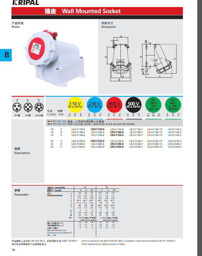 Waterproof 3 Pin 16A 230v Industrial Male Female Socket