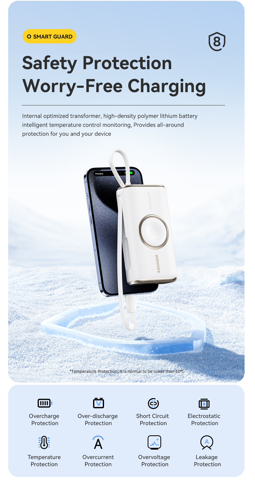 ESSAGER ES-D018 Series Portable Battery Power Bank 10000 Mah