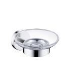 stainless steel material holder dual tier glass bathroom shelf