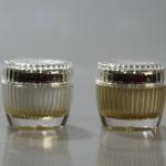 Yellow Round Acrylic Plastic Luxury Face Cream Cosmetic Packaging Containers 30g