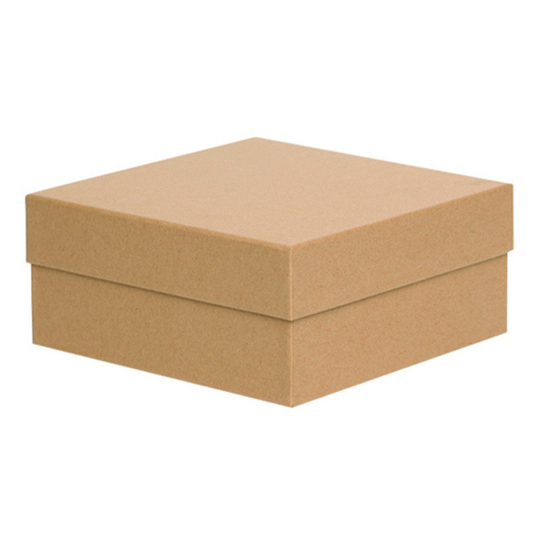custom kraft lid and base set up box luxury kraft packaging shoe box rigid kraft box