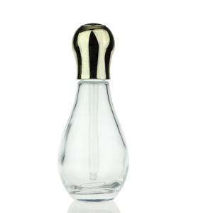 Quality 60ml Serum Dropper Bottles Unique Shape Glass Bottle For Serum With Gold Cap wholesale