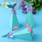 Wedding Birthday Party Customized Gift Box Paper Candy Box With Mermaid Tail