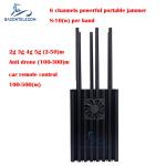 6 Channels Mobile Phone Jammer 2G 3G 4G 5G 8-10w/Band Portable Cell Phone Signal