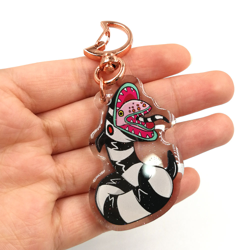 Custom halloween design double epoxy coated charm acrylic glitter cartoon charm for kids festive gifts