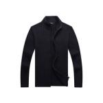 100% cotton Autumn Winter Zipper Sweater Mens Black Cardigan Sweater