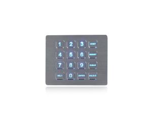 China Panel Mount Keypad 16 Button 0.45mm Short Stroke Metal Numeric Keypad on sale