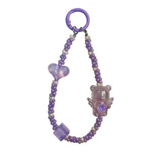 Quality Luxury Phone Chain Strap Flash Diamond Crystal Strawberry Cell Phone Beaded Strap wholesale