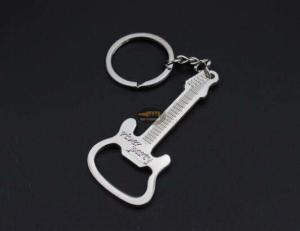 Quality Cool Innovative Promotion Gift Wedding Favor Blank Laser Engrave Logo Guitar Shape Bottle Opener Keychain wholesale