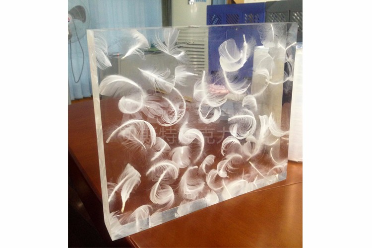 White Feather Effect Decorative Plexiglass Window Panels 15-60mm OEM