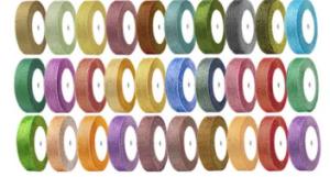 Quality Hang Decoration Metallic Glitter Ribbon Customized Width Polyester / Nylon Material wholesale