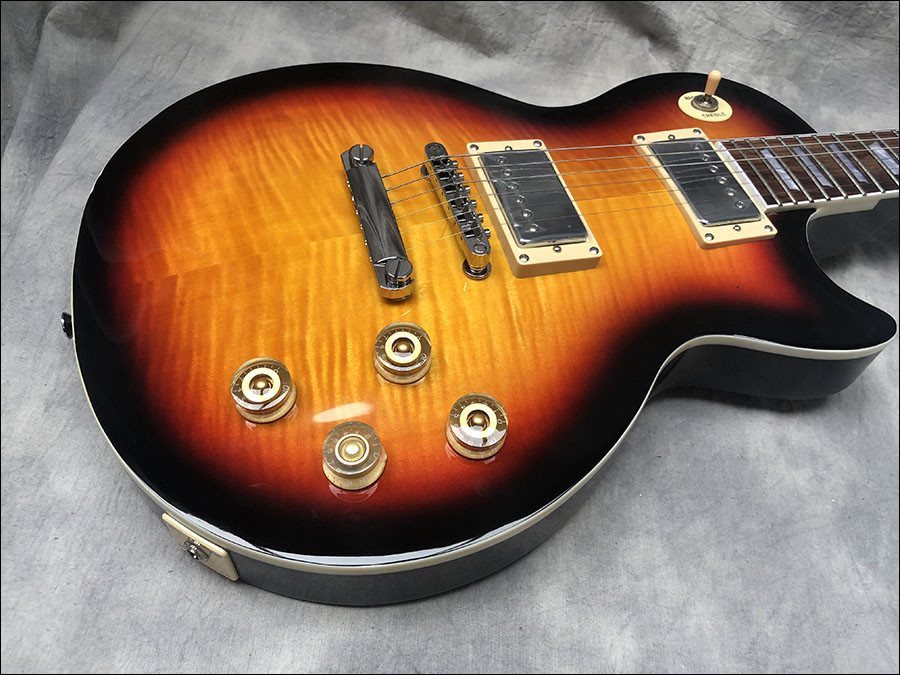 2019 High quality white electric guitar,Mahogany body With Flamed Maple Top,Chrome Hardware,free shipping