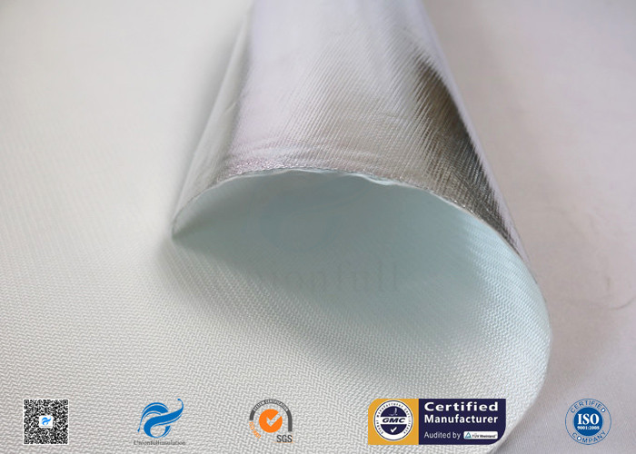 Siliver Aluminum Foil Coated C-Glass Fiberglass Insulation Fabric