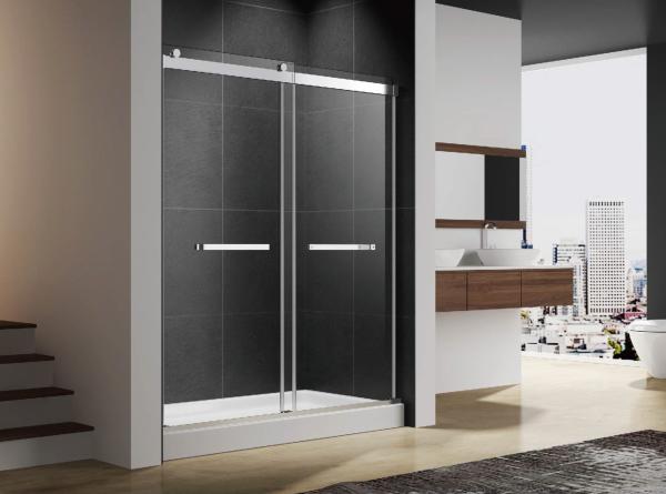 Sliding shower door with flat sliding stainless steel 304 rail shower enclosure