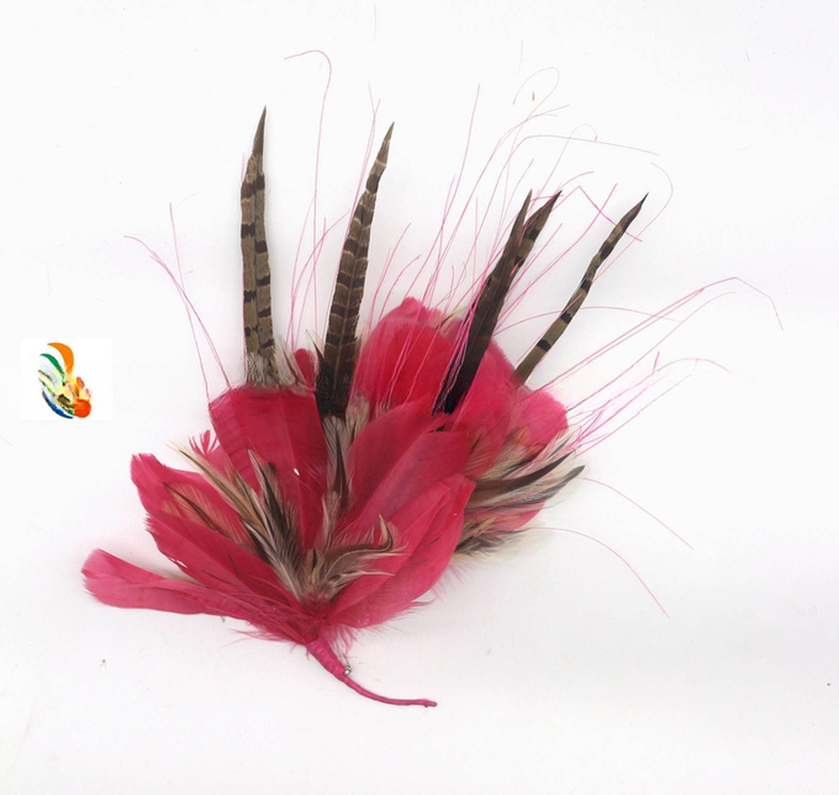 Millinery Supplies Ringneck Pheasant Feather Flower Mount with Wire Accessory
