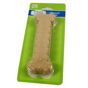 Quality No Stuffing Durable Pet Toys Grinding Hard Rubber Dog Bone Tooth Grinding Peanut Flavor wholesale