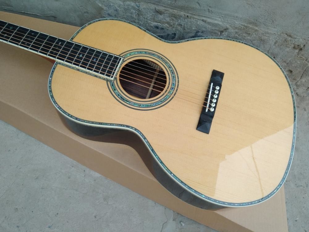 Top quality 39" 000 style acoustic guitar,Solid spruce top,Abalone inlays and Ebony fingerboard acoustic guitar