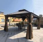 Aluminum Gazebo With Galvanized Steel Double Roof Outdoor Hardtop Gazebo