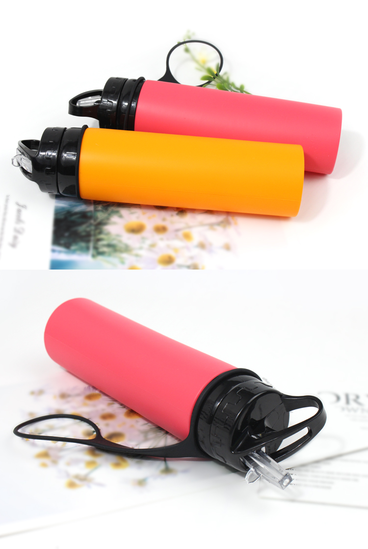 Lightweight BPA Free Collapsible Silicone Water Bottle 600ml