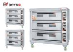 Stainless Steel Commercial Electric Three Deck Nine Trays Bakery Oven With