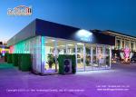 10m Wide 20m Long Cube Structure Tent Roof Parapet Glass Walls For Car Showroom