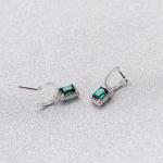 Green CZ Diamond 925 Sterling Silver Classic Luxury Hoop Earrings for Women's