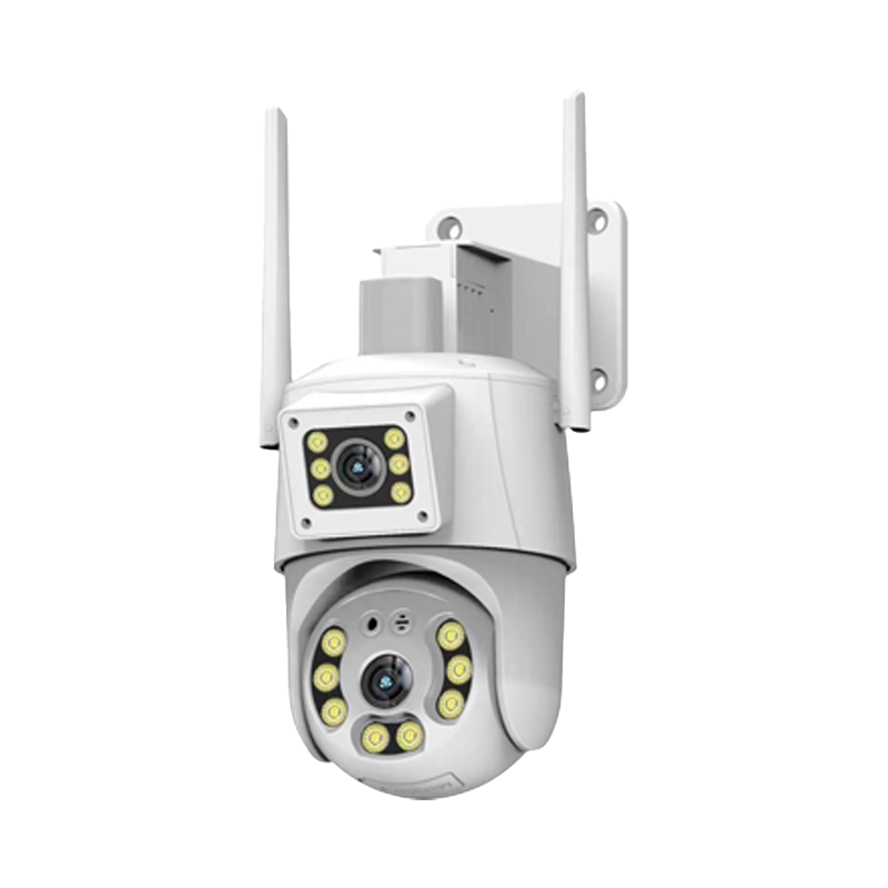 Customized Support Double Lens Ball Linkage Gun Camera for Indoor 360 Degree Monitoring